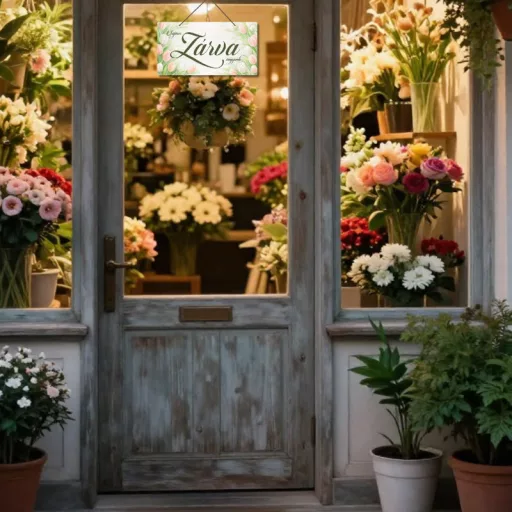 Nyomtatott fa tábla - Zárva-Nyitva 24,3x13cm - pasztell tulipános – húsvéti dekorációhoz