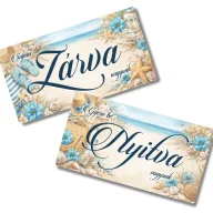  Nyomtatott fa tábla - Zárva-Nyitva 24,3x13cm - tengeparti – húsvéti dekorációhoz