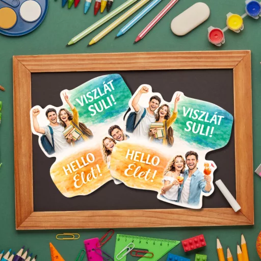 Nyomtatott dekorkarton - Viszlát suli... 2db/csomag – ballagási ajándékokhoz