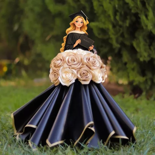 Nyomtatott dekorkarton - Beszúrható ballagási dekor - lány szőke – ballagási ajándékokhoz