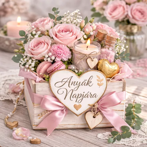 Nyomtatott fa tábla - Anyák napjára arany szív 9cm 2db/csom – fa dekoráció és kézműves projektekhez – Papelito.hu