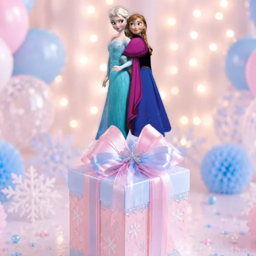 Nyomtatott dekorkarton - Anna és Elza 18cm