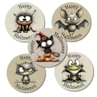 Nyomtatott fa tábla - Happy halloween szett 5db/csomag