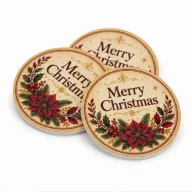 Nyomtatott fa tábla - Merry Christmas tábla 3db/csomag