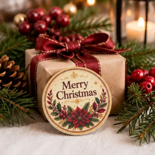 Nyomtatott fa tábla - Merry Christmas tábla 3db/csomag