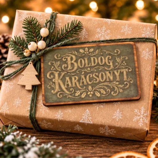 Nyomtatott fa tábla - Vintage Boldog Karácsonyt tábla - zöld 2db/csomag