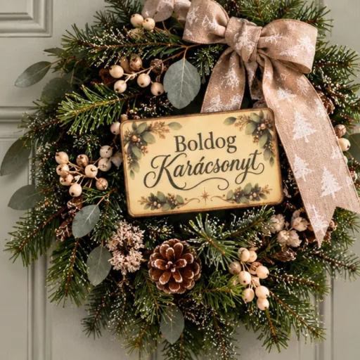 Nyomtatott fa tábla - Boldog Karácsonyt tábla 2db/csomag