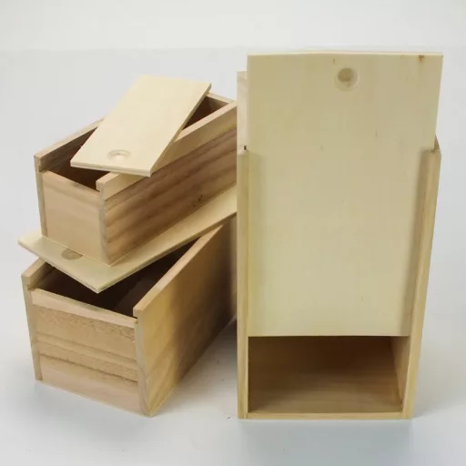 Fa csúszkás tároló 3db – festéshez, decoupage technikához