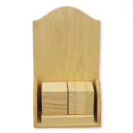   Fa öröknaptár natúr, 13x6cm, 22cm magas, 5x5cm kockákkal – festéshez, dekupázshoz és díszítéshez
