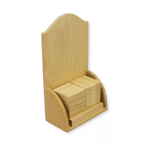 Fa öröknaptár natúr, 13x6cm, 22cm magas, 5x5cm kockákkal – festéshez, dekupázshoz és díszítéshez