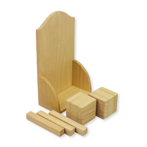 Fa öröknaptár natúr, 13x6cm, 22cm magas, 5x5cm kockákkal – festéshez, dekupázshoz és díszítéshez