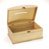 Natúr fa íves lakodalmi persely – esküvői dekorációhoz