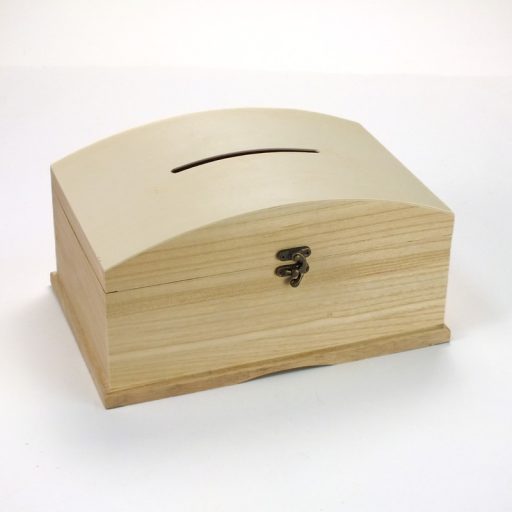 Natúr fa íves lakodalmi persely – esküvői dekorációhoz