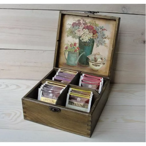 Natúr 4-es teafiltertartó doboz – festéshez, decoupage technikához