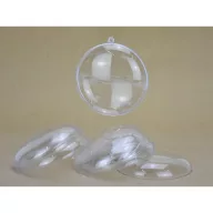 Ajándéktartó szétválasztható gömb műanyag lapos 9cm 5db/csomag – kreatív hobby projektekhez