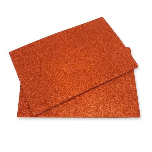 Csillámos dekorgumi 2mm 10db/csomag - Narancs