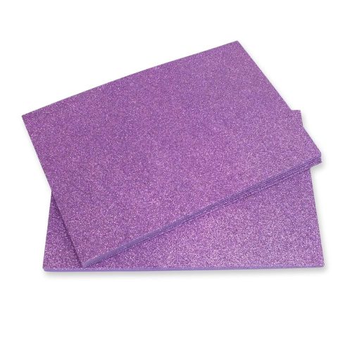 Csillámos dekorgumi 2mm 10db/csomag - Lila