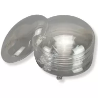  Ajándéktartó gömb műanyag lapos 11cm 5db/cs 60/# – koszorúhoz, virágdekorációhoz