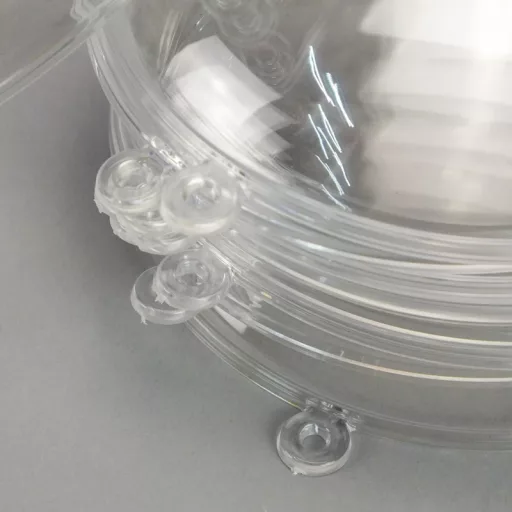  Ajándéktartó gömb műanyag lapos 11cm 5db/cs 60/# – koszorúhoz, virágdekorációhoz