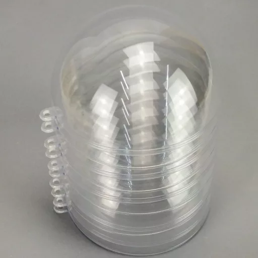 Ajándéktartó gömb műanyag 9cm 5db/cs 48/# – koszorúhoz, virágdekorációhoz