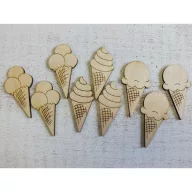 Natúr fa - Fagyi vegyes 6cm 9db/csomag – nyári dekorációhoz