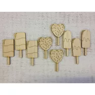 Natúr fa - Jégkrém vegyes 6cm 9db/csomag – nyári dekorációhoz