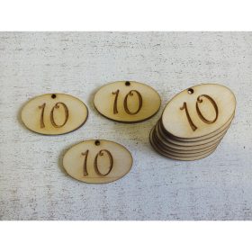   Natúr fa - Évfordulós gravírozott ovál táblák 10db/csomag