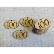 Natúr fa - Évfordulós gravírozott ovál táblák 10db/csomag – festéshez, dekorációhoz #100