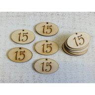 Natúr fa - Évfordulós gravírozott ovál táblák 10db/csomag – festéshez, dekorációhoz #15