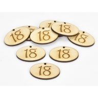 Natúr fa - Évfordulós gravírozott ovál táblák 10db/csomag – festéshez, dekorációhoz