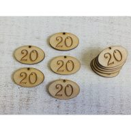 Natúr fa - Évfordulós gravírozott ovál táblák 10db/csomag – festéshez, dekorációhoz #20