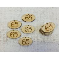 Natúr fa - Évfordulós gravírozott ovál táblák 10db/csomag – festéshez, dekorációhoz #65