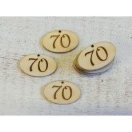 Natúr fa - Évfordulós gravírozott ovál táblák 10db/csomag – festéshez, dekorációhoz #70