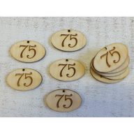 Natúr fa - Évfordulós gravírozott ovál táblák 10db/csomag – festéshez, dekorációhoz #75