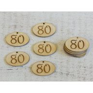 Natúr fa - Évfordulós gravírozott ovál táblák 10db/csomag – festéshez, dekorációhoz #80