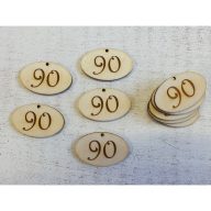 Natúr fa - Évfordulós gravírozott ovál táblák 10db/csomag – festéshez, dekorációhoz #90