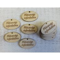 Natúr fa - "Házassági évfordulóra" gravírozott ovál tábla 10db/csomag – festéshez, dekorációhoz