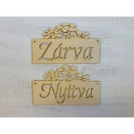 Natúr fa - "Zárva-Nyitva" táblák – festéshez, dekorációhoz