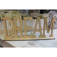 Natúr fa - "Dream" felirat talppal 25cm – festéshez, dekorációhoz