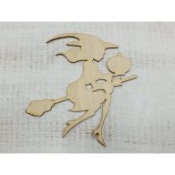 Natúr fa - Csinos boszi seprűn 20cm – őszi dekorációhoz