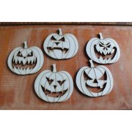 Natúr fa - Halloween tökök vegyes 5cm 5db/csomag – őszi dekorációhoz