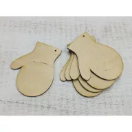 Natúr fa - Kesztyű 10cm 5db/csomag – karácsonyi dekorációhoz