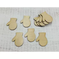 Natúr fa - Kesztyű 5cm 10db/csomag – karácsonyi dekorációhoz