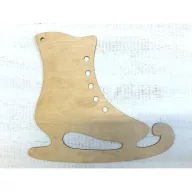 Natúr fa - Korcsolya nagy 37x42cm – karácsonyi dekorációhoz