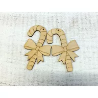 Natúr fa - Nyalóka 10cm 2db/csomag – karácsonyi dekorációhoz