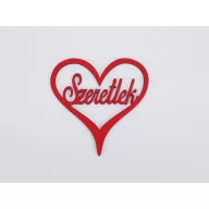 Fa - Szeretlek szívben piros 10cm – festéshez, dekorációhoz