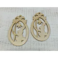 Natúr fa - Nyúl tojásban hóvirággal 2db/csomag – húsvéti dekorációhoz