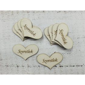 Szív "Szeretlek" felirattal 10db/csomag