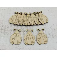 Natúr fa - Katica 5cm 10db/csomag – nyári dekorációhoz