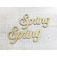 Natúr fa - "Spring" felirat  2db/csomag – húsvéti dekorációhoz